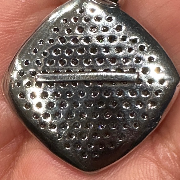 Cluster Mocha & White Cubic Zirconia Silver Pendant - Picture 10 of 11